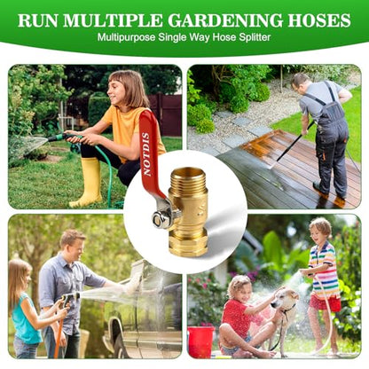 Brass Garden Hose Shut Off Valve with Full (1 way hose splitter)