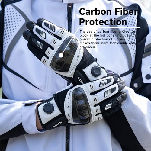 High Protection Motorcycle Gloves for Men (Small / White)