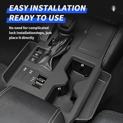 Car Center Console Organizer for Toyota Land Cruiser 2024 2025 2026 2027 Auto Interior Accessories Central Control Storage Panel Decoration Protection Cover Seat Middle Tray Frame Bag Trim