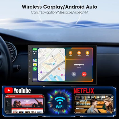 2 Din Car Radio with Wireless CarPlay & Android Auto (2+64G(With Backup Camera))