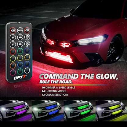 Aura Pro RGB Grille Accent Lights 12" with App & Remote Control (12” LED Strips / RGB (Red, Green, Blue))