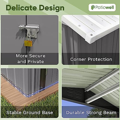 6x4 FT Outdoor Storage Shed (Gray / 6x4 FT)
