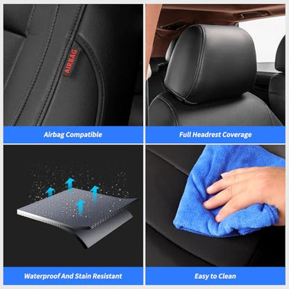 CRV Car Seat Covers Custom Fit for Honda 2023 (Leatherette(Black) / 2023-2026 CRV LX,EX,EX-L,Sport,Hybrid,Trailsport)