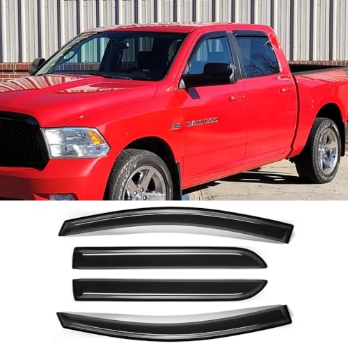 4pcs Window Visors for 2019 (RAM 1500 19-24 Crew Cab(Dark Smoke))