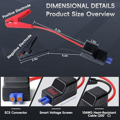 10AWG EC5 Smart Jump Starter Clamps (EC5-10A-LCD Screen)