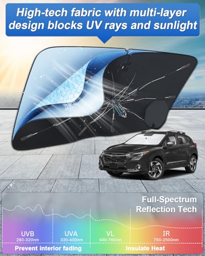 for 2026 2027 Subaru Crosstrek Car Windshield Sun Shade Umbrella for 2024 (2024-2027 Crosstrek)