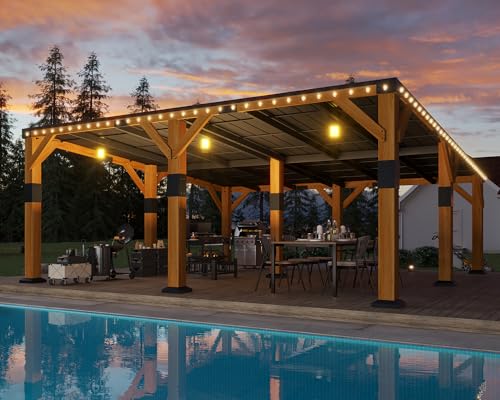 20x20x9.2 FT Heavy Duty Cedar Wood Carport for 2 Cars (20x20x9.2 FT)