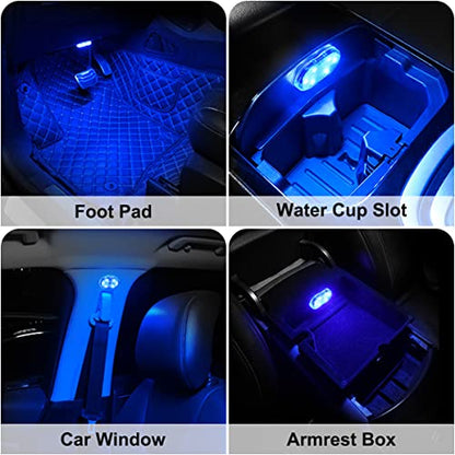 4Pcs Car LED Lights Interior Wireless (7 Colors)