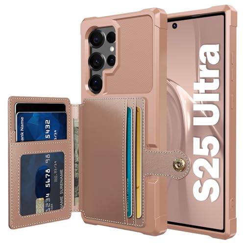 For Samsung Galaxy S25 Ultra Card Holder Case (Pink / Galaxy S25 Ultra)