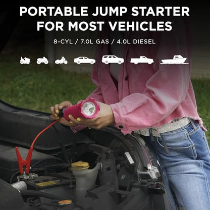 BoostHero Portable Car Battery Jump Starter (Pink)