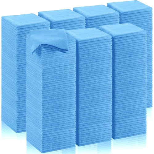 200 Pcs Microfiber Cleaning Cloth 16x16 Inch Microfiber Towels for Car Ultra Absorbent Cleaning Rags Reusable Lint Free Streak Free Detailing Towel for Car Washing Drying Dusting (Blue)