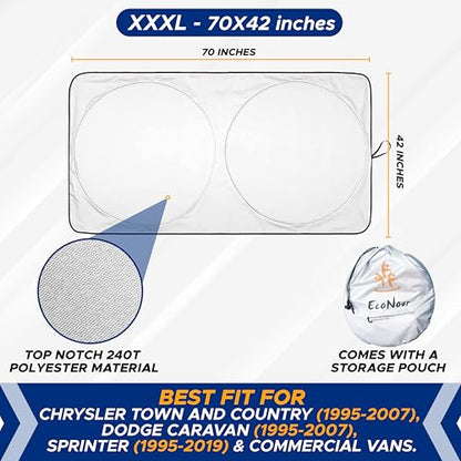 Windshield Sun Shade for Ford E (XXX-Large)