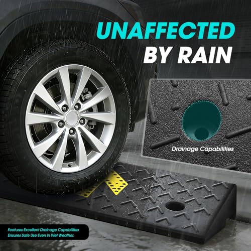 2pcs 2.2" Rise Rubber Arrow Curb Ramp Heavy Duty Loading Driveway Ramps Threshold Ramp 37.2" W x 9.1" D x 2.2" H for Loading Dock (2.2 in 2pcs w/Arrow)
