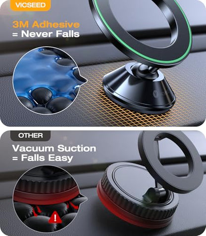 Ultra Mini for MagSafe Car Mount Magnetic Phone Holder for Dash (Flash Black)