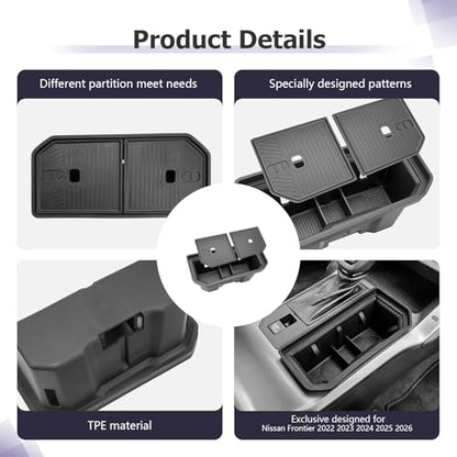 2026 RAV 4 Center Console Cup Holder Compatible with 2026 RAV 4 Premium TPE Cup Holder Hidden Secondary Storage Box Spill