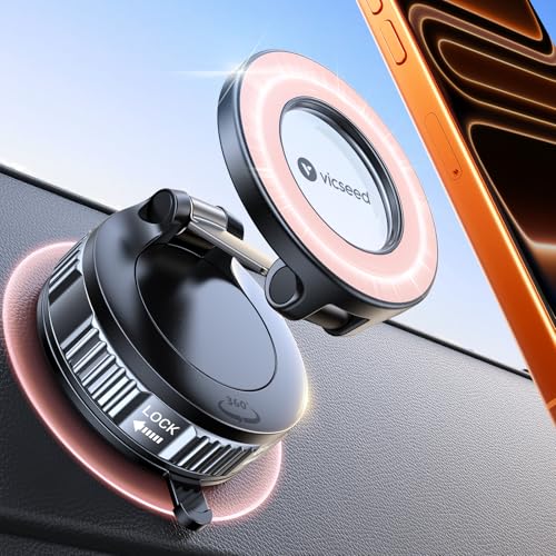 Upgraded Car Phone Holder for Magsafe Car Mount [Strongest Suction] (Pink)