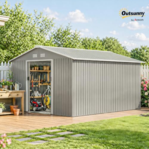 11' x 13' Outdoor Storage Shed (Light Gray / 11' x 13')