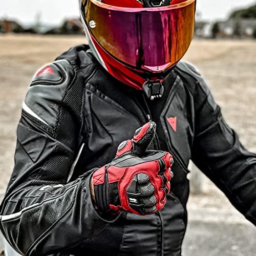 Mens Leather Motorbike Gloves KM046 Oxblood (XX-Large / Oxblood/Black)