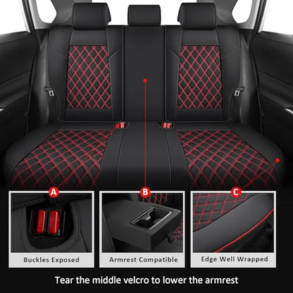 Car Seat Covers Full Set for Toyota RAV4 2019 (Red / 2019-2025 RAV4 Hybrid(Non XSE&2022-2025 SE Hybrid))