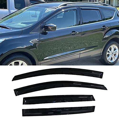 Window Visors Rain Guards for 2013 (2013-2019 Ford Escape(Dark Smoke))