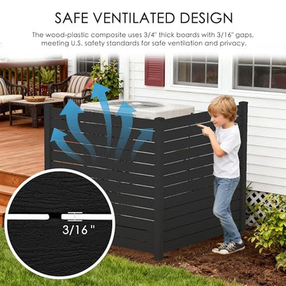 50" W x 48" H Outdoor Privacy Screen with Aluminum Posts (3 Panels/DarkGray)