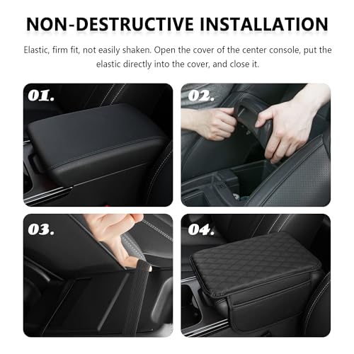 Upgraded Car Center Console Cover with Rhinestones (Upgraded Diamond - Bling Black)