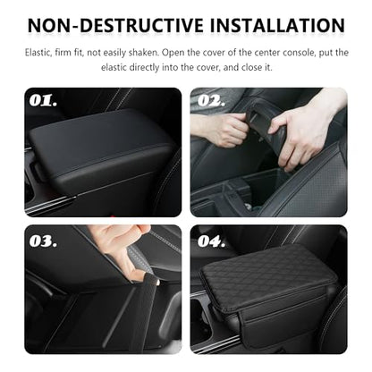 Upgraded Car Center Console Cover with Rhinestones (Upgraded Diamond - Bling Black)