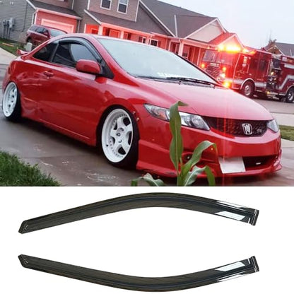 Window Visors Rain Guards for 2006 (For 2006-2011 Civic 2-Door)