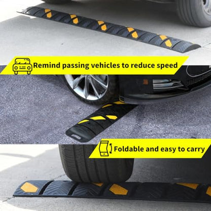 Portable Speed Bump 76x10x2in Foldable Reflective (76.7"x10"x1.8")