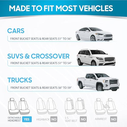 PolyPro Car Seat Covers Full Set in Solid Charcoal (Solid Gray)