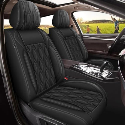 Full Set Waterproof Leather Seat Covers for Honda Accord 2003 (#067 Black / 37.Accord-5 Seat Covers Full Set)