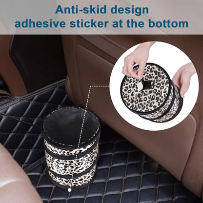 Car Trash Can (Leopard Print / 1 Gallons-2 Packs)