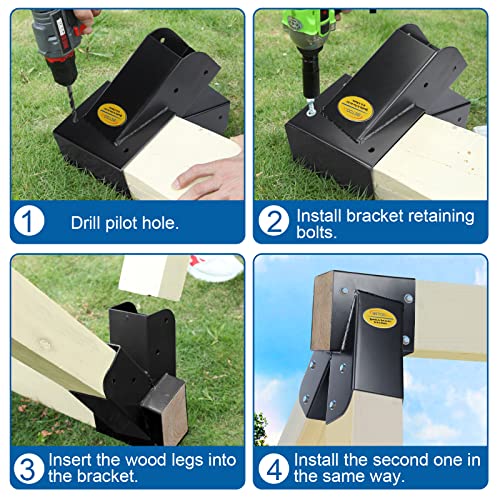 BETOOL Swing Set Brackets (End Brackets(2Pcs-Black))