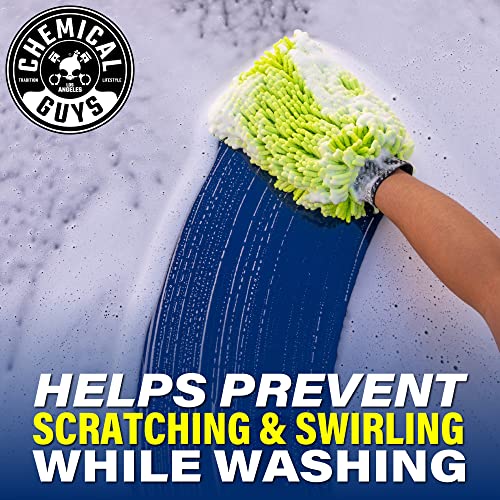 Chenille Microfiber Wash Mitt for Cars (Green / 2 Pack)