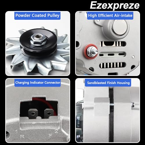 New 1 Wire Self Exciting Alternator High Output 120A compatible with Pontiac Buick Cadillac Chevy GM 350 SBC BBC 10SI Replacement#7127SEN (7127-SE-G)
