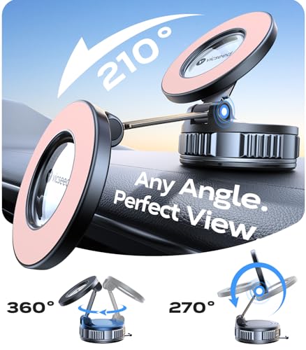 Upgraded Car Phone Holder for Magsafe Car Mount [Strongest Suction] (Pink)