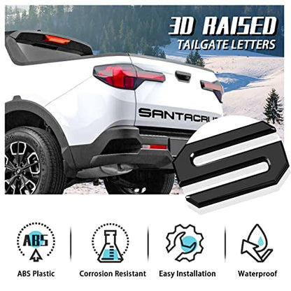 Tailgate Inserts Letters Compatible for 2022 2023 2024 2025 2026 Santa Cruz 3D Raised & Strong Adhesive Decals Letters Rear Emblem Decal Sticker Compatible for Santa Cruz Accessories (Gloss Black)