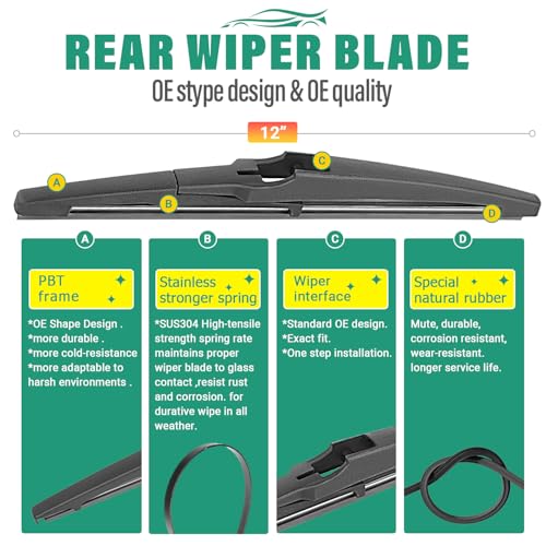 Windshield Wiper Blades Replacement for Hyundai Venue 2019 (24"+18" 12")