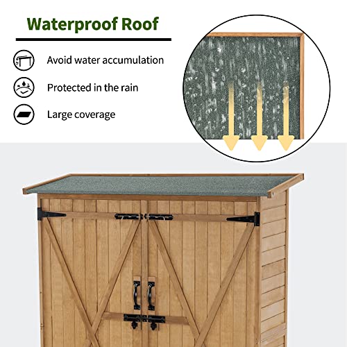 Outdoor Storage Cabinet with Shelves (Natural)