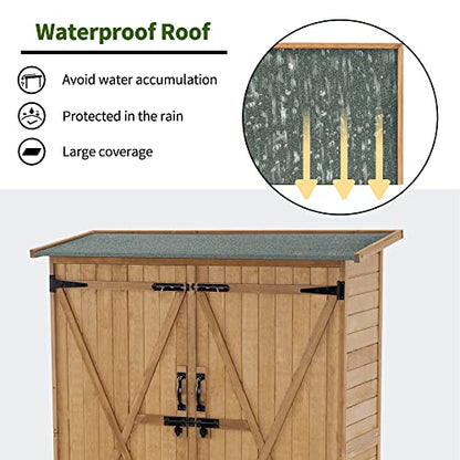 Outdoor Storage Cabinet with Shelves (Natural)