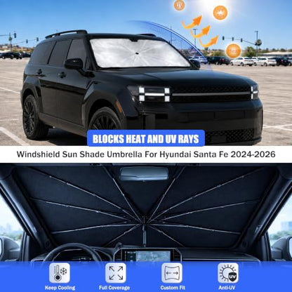 Car Windshield Sun Shade Umbrella for Hyundai Santa Fe 2024 (For Hyundai Santa Fe 2024-2026)