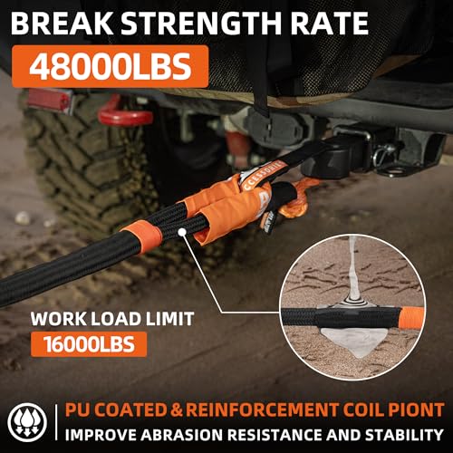 Kinetic Recovery Rope (1"x30',Black)