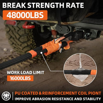 Kinetic Recovery Rope (1"x30',Black)