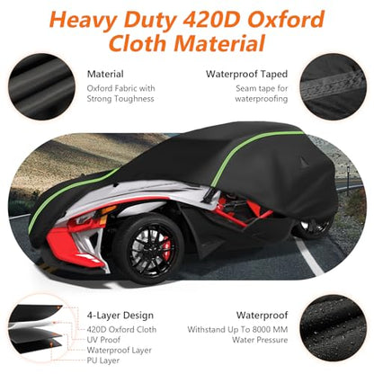 Full Cover fit for Polaris Slingshot with Roof (Black / for Polaris Slingshot with Roof)