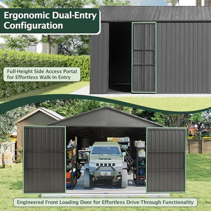 Domi 12'x20' Outdoor Metal Garage Shed (12'x20')