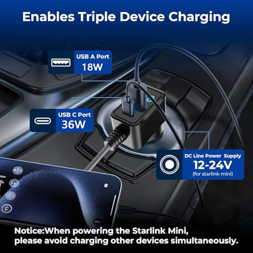 3 in 1 Starlink Mini Cable 10FT (Black / 10FT)