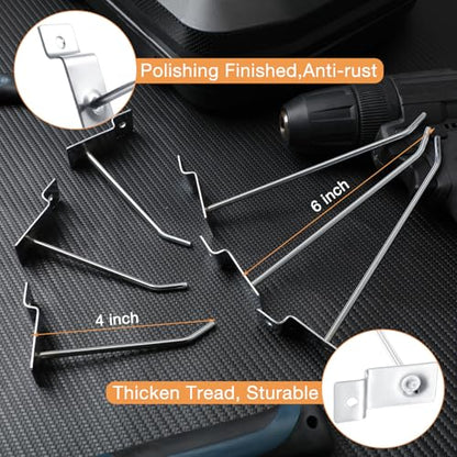 100 Pack Heavy Duty Slatwall Hooks Metal for Garage (4 Inch)