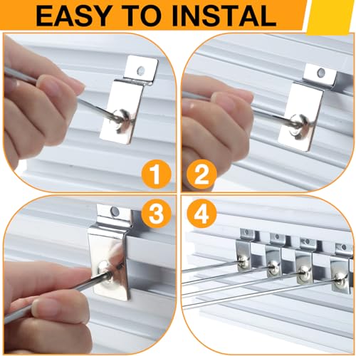 100 Pack Heavy Duty Slatwall Hooks Metal for Garage (10 Inch)
