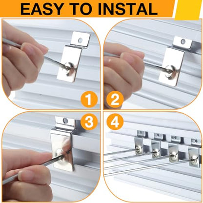 100 Pack Heavy Duty Slatwall Hooks Metal for Garage (10 Inch)