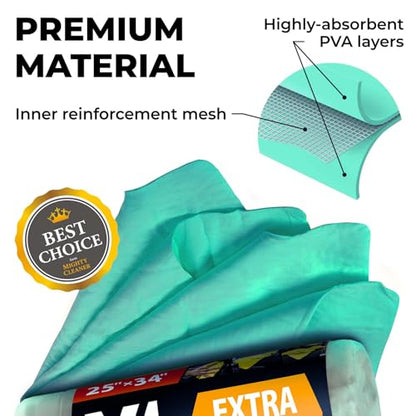 XL Shammy Towel for Car (Mint / 1 Pack (25" x 34"))
